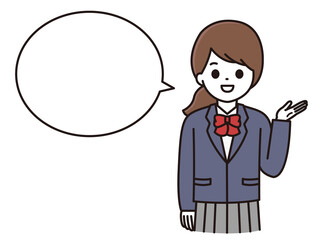 学生 女性 説明 笑顔 吹き出し