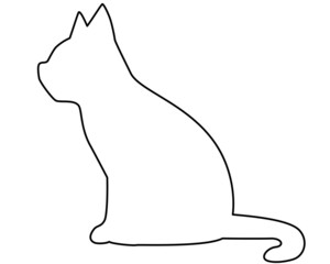 ネコのシルエット線画イラスト7