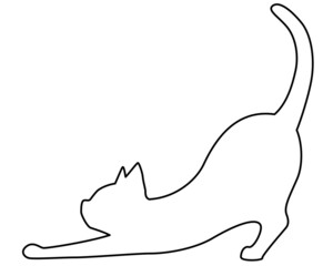 ネコのシルエット線画イラスト4