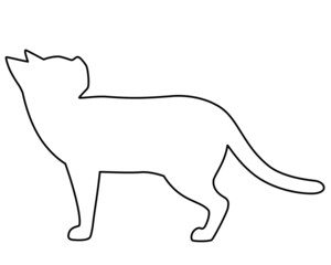 ネコのシルエット線画イラスト9