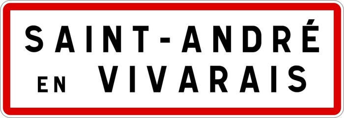 Panneau entrée ville agglomération Saint-André-en-Vivarais / Town entrance sign Saint-André-en-Vivarais