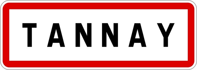 Panneau entrée ville agglomération Tannay / Town entrance sign Tannay