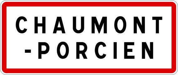 Panneau entrée ville agglomération Chaumont-Porcien / Town entrance sign Chaumont-Porcien