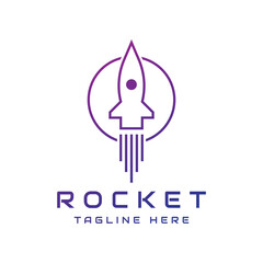 rocket in circle logo design