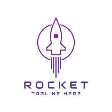 rocket in circle logo design