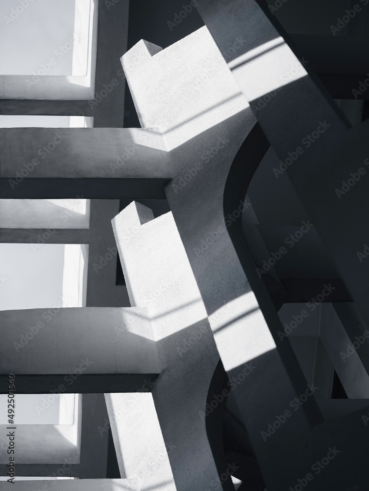 Poster architecture details concrete structure shade shadow lighting abstract background