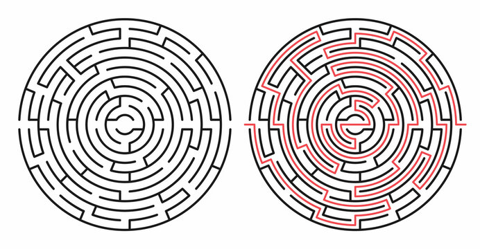 Abstract maze / labyrinth with entry and exit. Vector labyrinth 314.