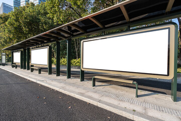 blank frame on bus station
