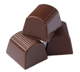 Chocolate sweets on a white background