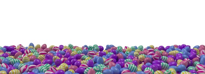 3d-render colored easter eggs frame