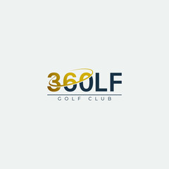 360 Golf Club logo design. Simple and modern vector logo