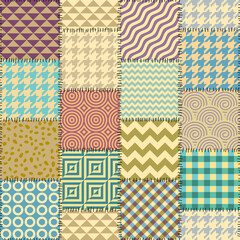 Fototapeta premium Patchwork textile pattern. Seamless quilting design background.