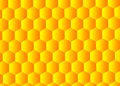 honeycomb hexagon pattern with yellow color gradient