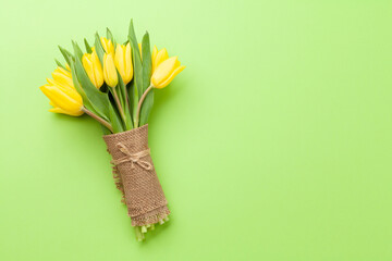 Yellow tulip flowers bouquet