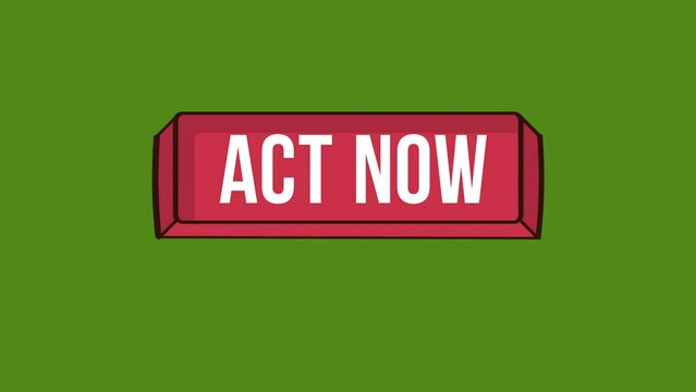 act now button animation.Online order concept.4K motion animation