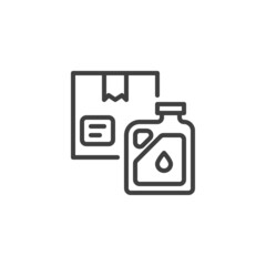 Food donation box line icon