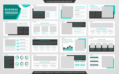 Fototapeta na wymiar minimalist presentation template with clean style use for business annual report and infographic 