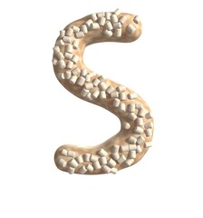 Naklejka premium Crumb Cake Themed Font Letter S