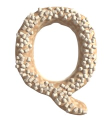 Obraz premium Crumb Cake Themed Font Letter Q