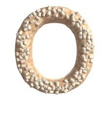 Obraz premium Crumb Cake Themed Font Letter O