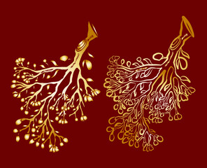 Branch of Cherry blossom on white.Vector illustration Sakura Flower,Nice Peach blossom isolated vector.Japanese floral.Branch of sakura flower vector for printing on background.