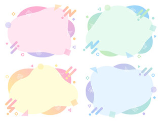 ゆるい形のポップでカラフルなグラデーションのフレームセット