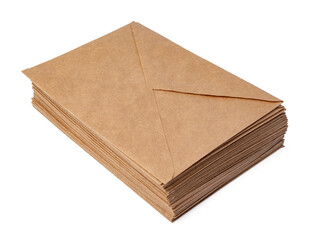 Brown craft envelope isolated on white background