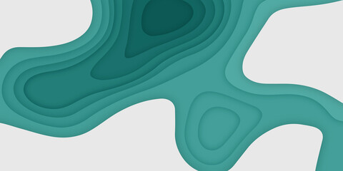 Abstract blue paper cut vector realistic relief. Background template for banners, flyers, presentations.3D abstract background with paper cut blue waves. Vector design layout