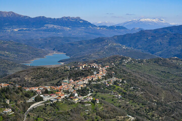 Typical panoramic view of Cilento, a geographical area of ​​southern Italy in the province of Salerno.