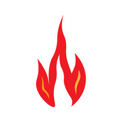 Fire flames on a white background.
