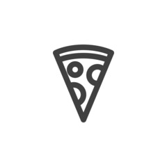 Pizza slice line icon