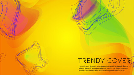 Naklejka premium Abstract Futuristic Vector Background with Liquid Shapes and Lines. Modern Colorful Gradient Wallpaper. Trendy Digital Design for Your Poster, Banner, Template, Web Page.