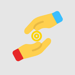 Donation icon in flat style about ramadan, use for website mobile app presentation