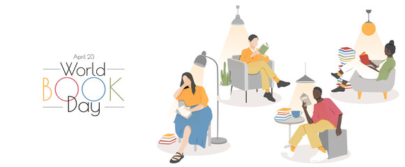 Fototapeta premium World Book Day banner.