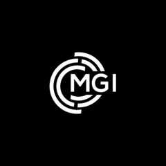 MGI letter logo design. MGI monogram initials letter logo concept. MGI letter design in black background.