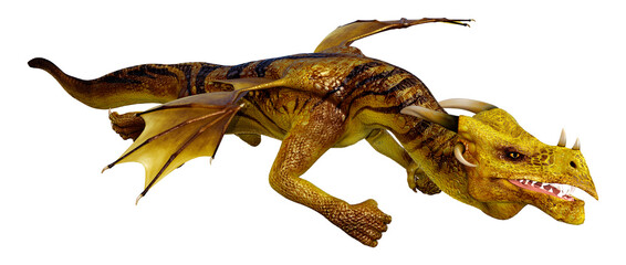 Obraz premium 3D Rendering Fairy Tale Dragon on White