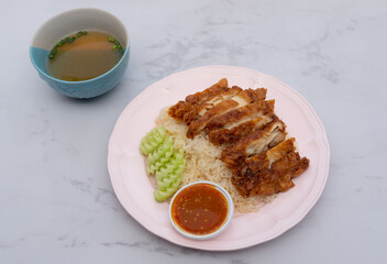 Mixed Thai and Muslim Food Selections 
