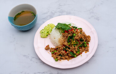 Mixed Thai and Muslim Food Selections 