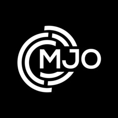 MJO letter logo design. MJO monogram initials letter logo concept. MJO letter design in black background.