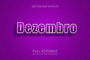 Dezembro letters text effects design with gradient color Free vector