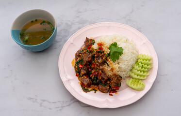Mixed Thai and Muslim Food Selections 