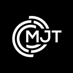 MJT letter logo design. MJT monogram initials letter logo concept. MJT letter design in black background.