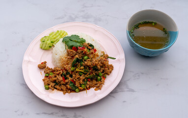 Mixed Thai and Muslim Food Selections 