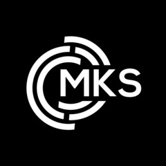 MKS letter logo design. MKS monogram initials letter logo concept. MKS letter design in black background.