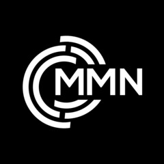 MMN letter logo design. MMN monogram initials letter logo concept. MMN letter design in black background.