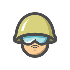 Soldier Military of Army Vector icon Cartoon illustration