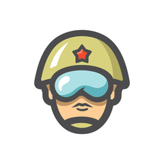 Soldier Military of Army Vector icon Cartoon illustration