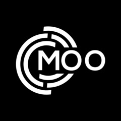 MOO letter logo design. MOO monogram initials letter logo concept. MOO letter design in black background.