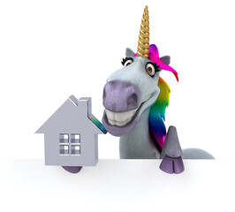 Obraz premium Fun unicorn - 3D Illustration