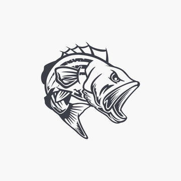 recommend clip art: cool stripped bass logo